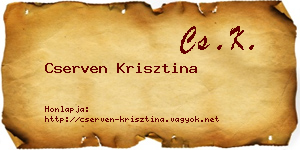Cserven Krisztina névjegykártya