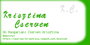 krisztina cserven business card